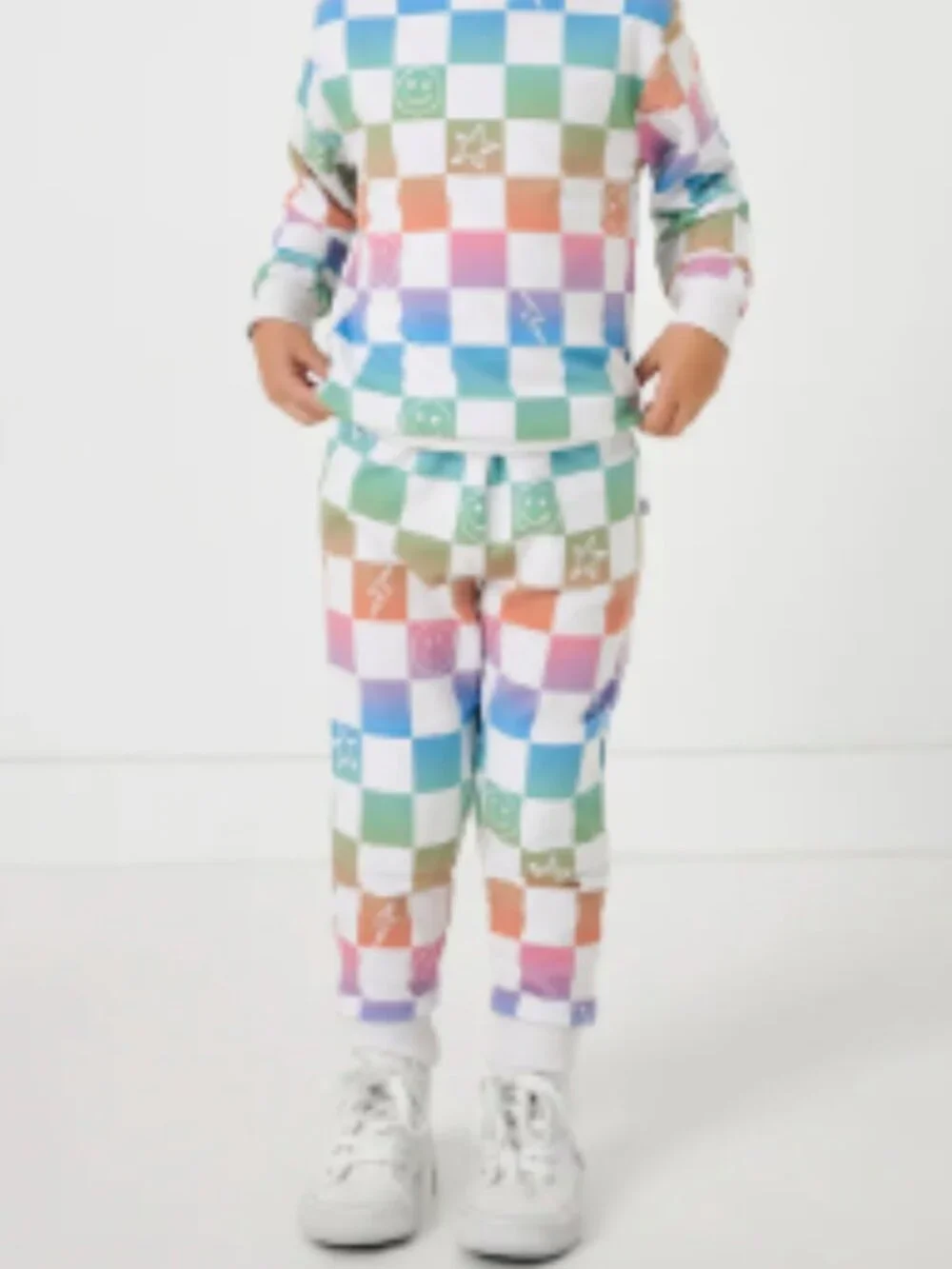 Toddler Little Sleepies Size 2, 24month, Cheery Checks Outfit Sweatshirt and Jog